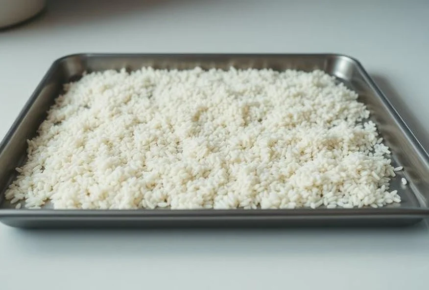 day-old-rice-baking-sheet-hibachi-prep