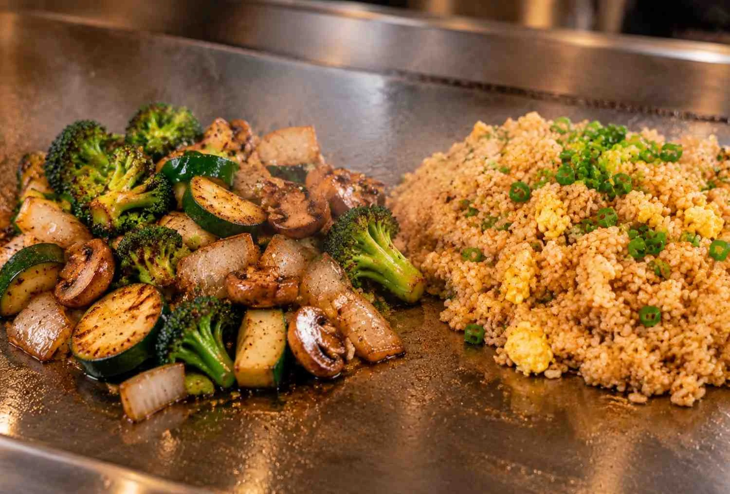 Cook the Hibachi Vegetables